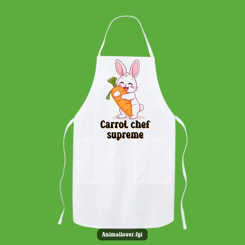 Funny Bunny Carrot Hugging Apron: Cook Up Smiles in the Kitchen