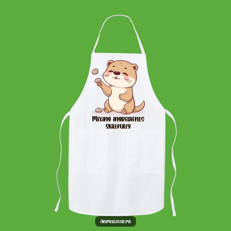 Funny Otter Apron: Playful Juggler for a Fun Kitchen Experience