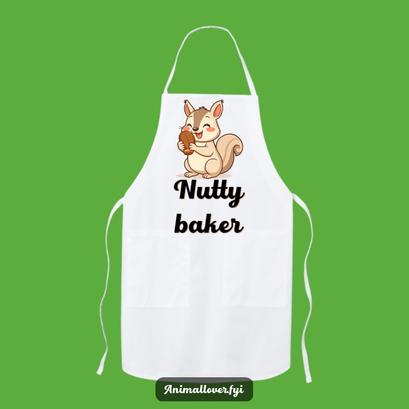 Funny Squirrel Chef Apron: Cheerful Nut Holder - Humorous Kitchen Gift