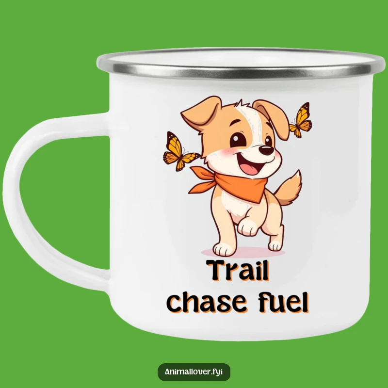 Funny Happy Dog Camping Mug: Bandana Pup Adventures, Durable Funny Outdoor Gift!