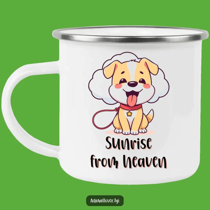 Funny Dog Cloud Leash Camping Mug: Adventure Ready Art - Outdoor Gift