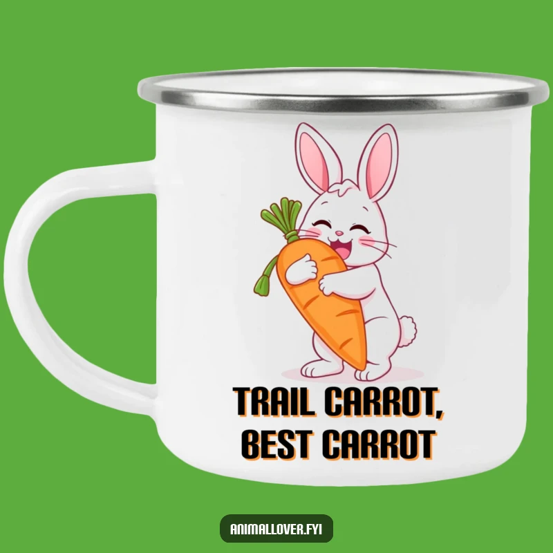 Funny Bunny Carrot Hugging Camping Mug: Adventure Fuelled by Joy