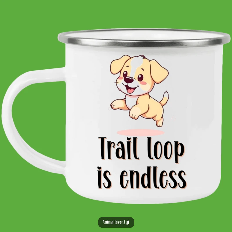 Funny Puppy Campfire Mug: Hilarious Dog Design for Adventurous Outdoor Fun