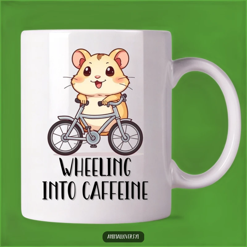 Funny Hamster Bicycle Mug: Adorable Rider, Wide-Eyed Wonder Gift for Pet Lovers
