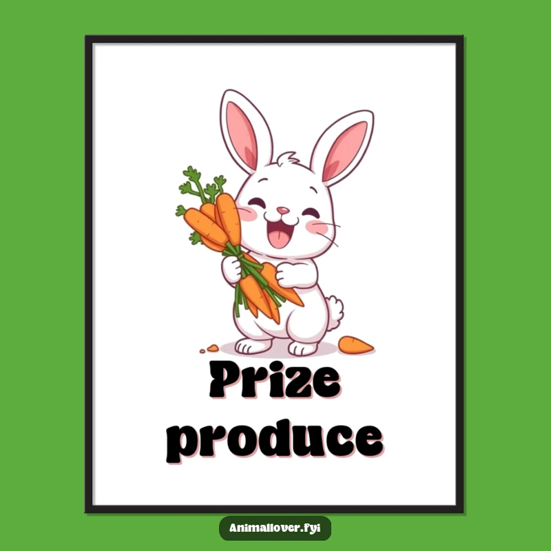 Funny Rabbit Carrot Treasure Digital Art - Instant Joyful Decor & Gift