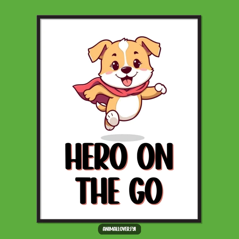 Funny Dog Cape Digital Art: Instant Heroism, The Best Funny Gift for Art!