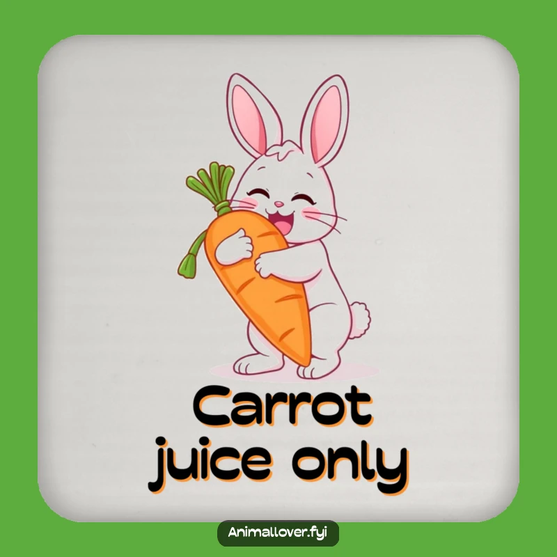 Funny Bunny Carrot Hugging Coaster: Protect Surfaces with a Smile