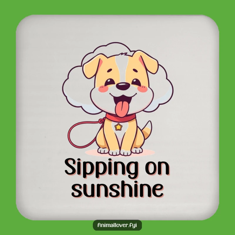 Funny Dog Cloud Leash Coaster Set: Protect Surfaces with Dreamy Charm - Humorous Gift