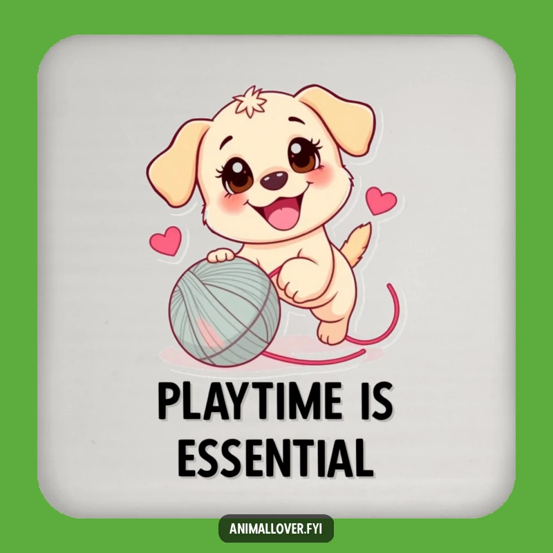 Funny Puppy Yarn Ball Coaster Set: Protect Surfaces with Pup Charm - Humorous Gift