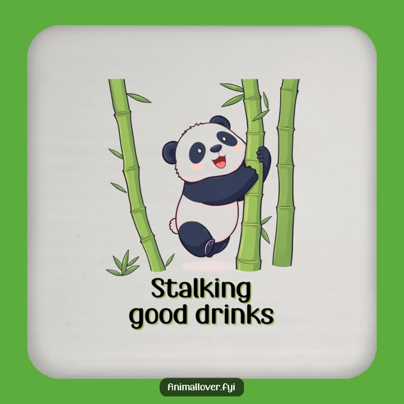 Funny Panda Bamboo Hug Coasters (Set of 4): Protect Surfaces with Hilarious Bear Art Gift
