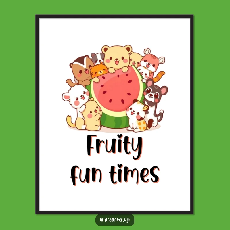 Funny Watermelon Animals Poster - Bring Joyful Vibes and Laughs to Your Walls