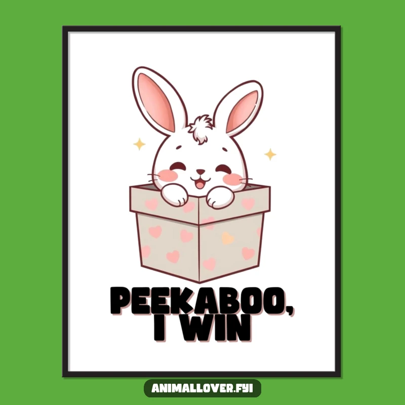 Funny Rabbit Gift Box Poster - Adorable Wall Art Gift!