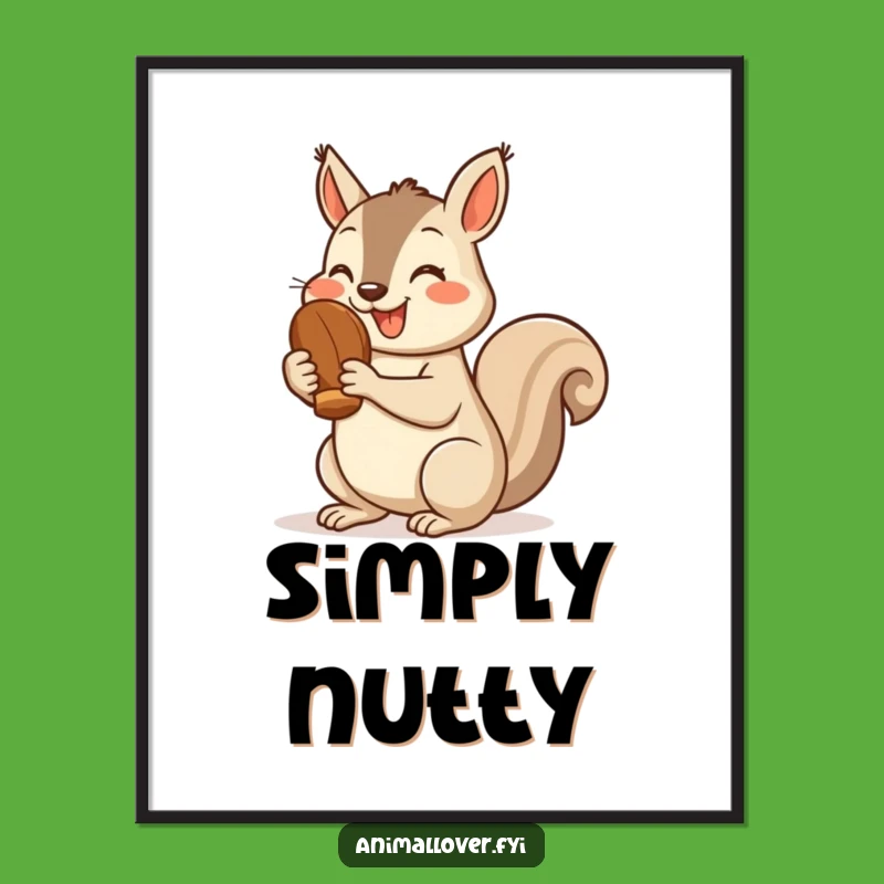 Funny Squirrel Nut Art Poster: Cheerful Thumbs Up - Quirky Wall Decor
