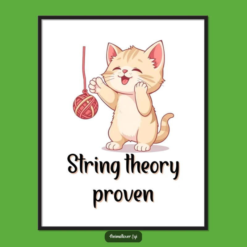 Funny Kitten Yarn Batting Poster: Adorable Wall Art for Cat Lovers