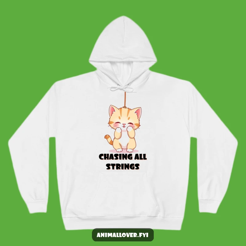 Cozy Funny Kitten String Hoodie: Snuggle Up with Playful Kitty Cuteness!