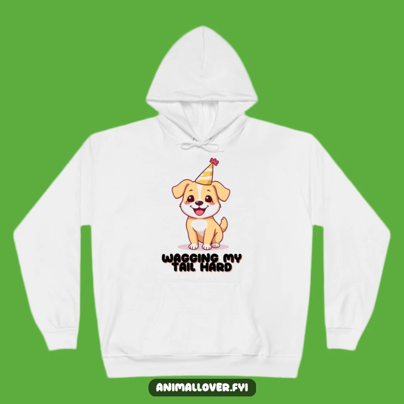 Funny Happy Dog Party Hoodie, Cozy Up with Hilarious Canine Festivity