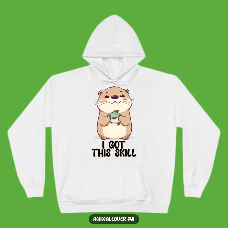 Funny Happy Otter Hoodie: Cozy Up with Hilarious Aquatic Comfort