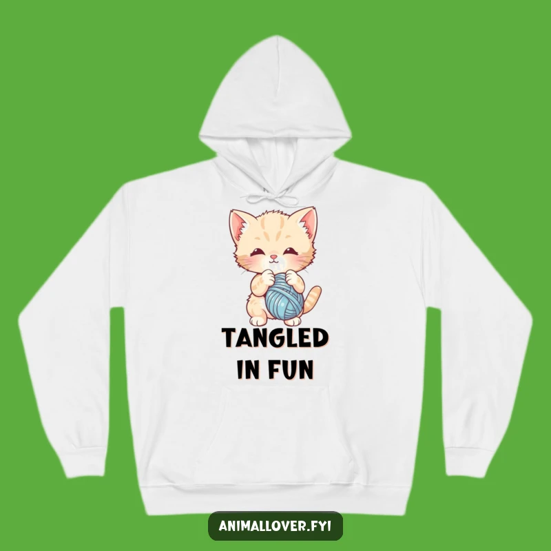 Funny Kitten Yarn Hoodie - Cozy Cat Comfort, Perfect Playtime Gift