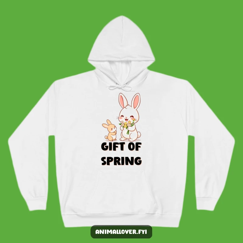 Funny Rabbit Flower Offering Hoodie: Cozy & Kind - Hilarious Pet Gift