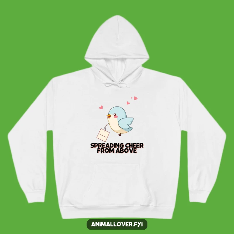Funny Bird Note Hoodie: Cozy Messenger with Love Note, Warm & Heartfelt Wear