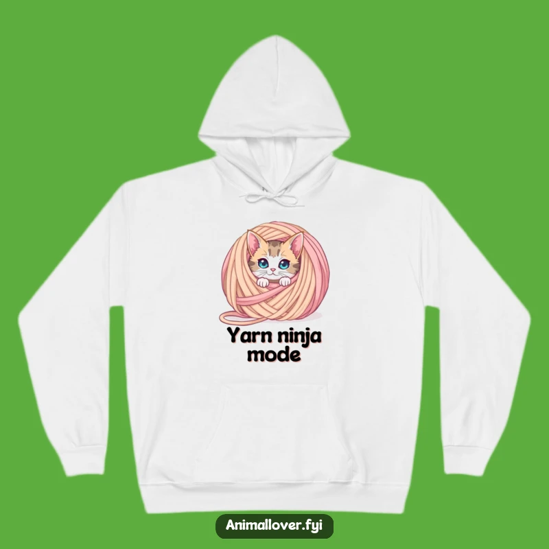 Funny Curious Cat Yarn Hoodie, Cozy Up with Feline Mystery and Comfort