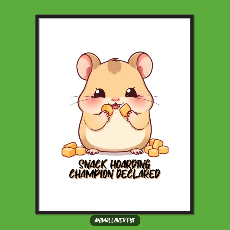 Free Printable Wall Art: Hamster Snacks, Funny Pet Lover Downloadable Art