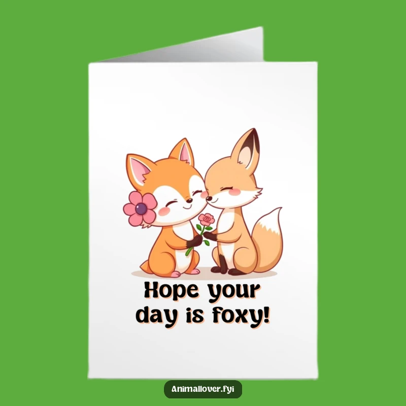 Free Printable Fox Birthday Card: Kind Friend Flower Gift Downloadable