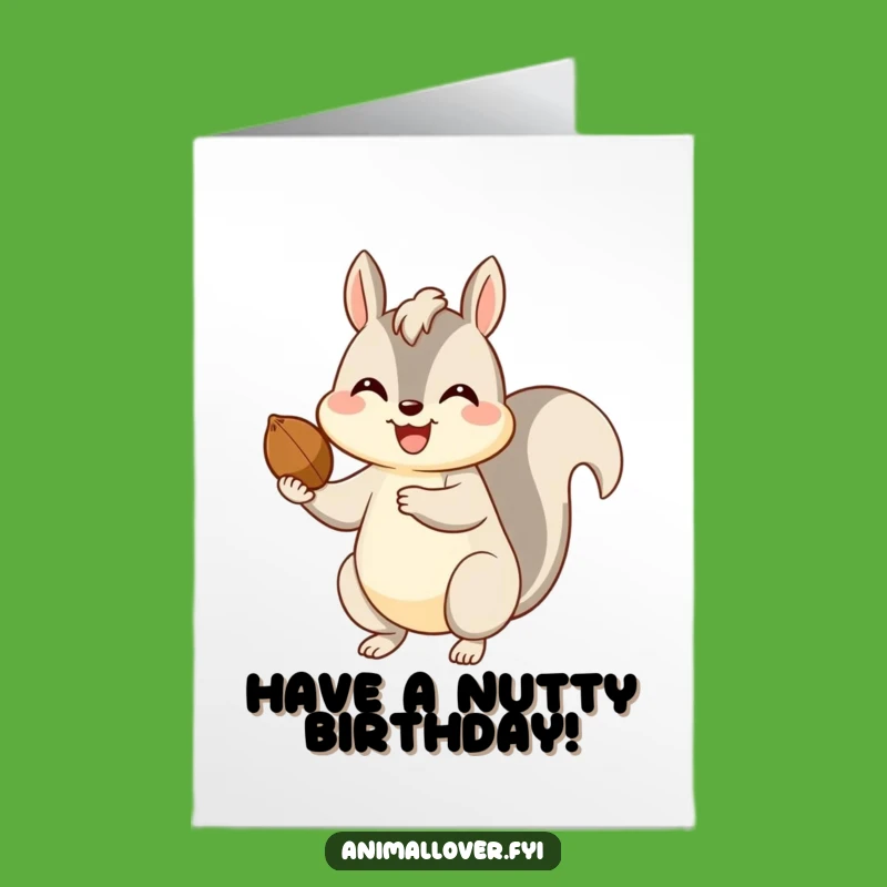 Free Printable Squirrel Birthday Card: Happy Nut Giver Downloadable Gift