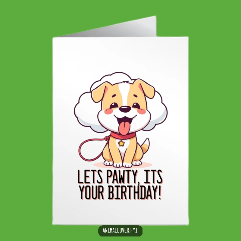 Free Printable Dog Birthday Card: Cloud Walk Funny Downloadable Gift