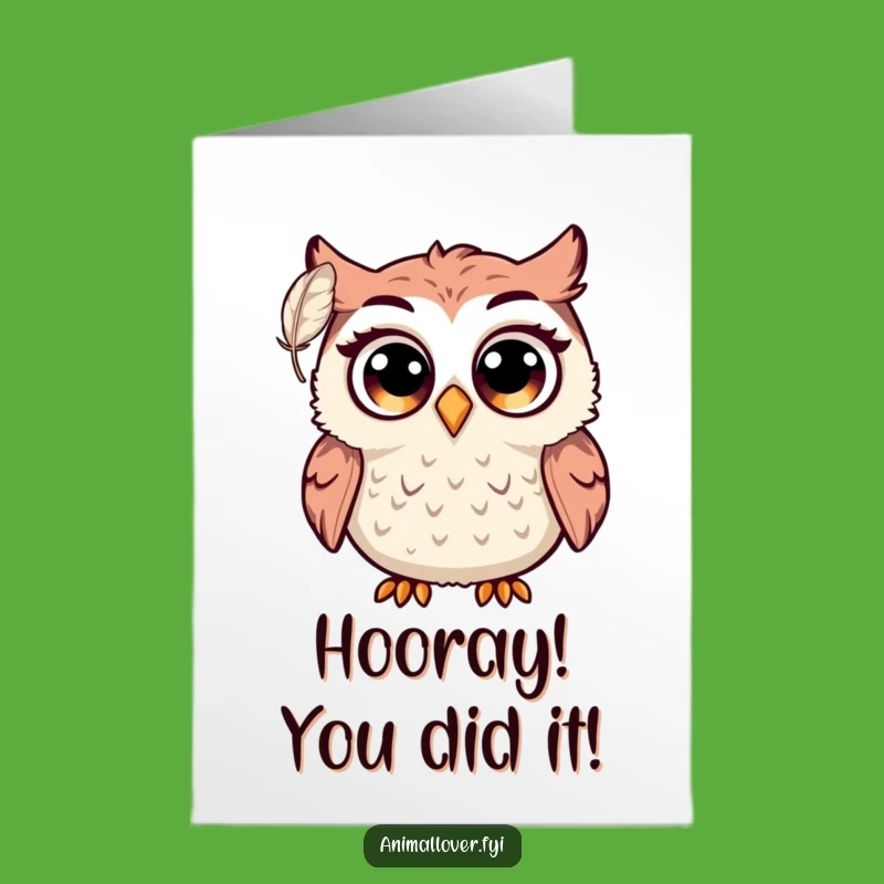 Free Printable Congrats Card: Shocked Feather Owl Funny Surprise Downloadable Gift