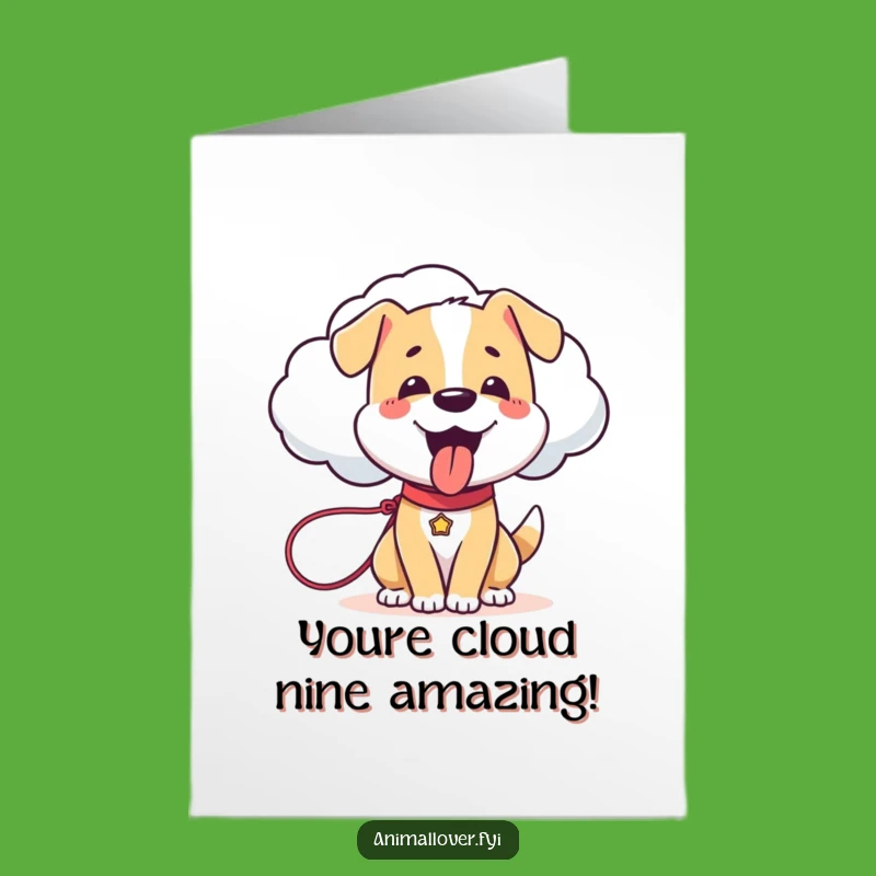 Free Printable Dog Congrats Card: Cloud Walk Funny Downloadable