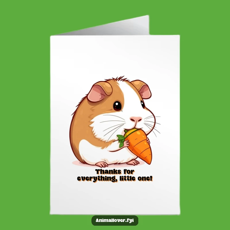 Free Printable Thank You Card: Guinea Pig Carrot Snack, Humorous Downloadable Gift