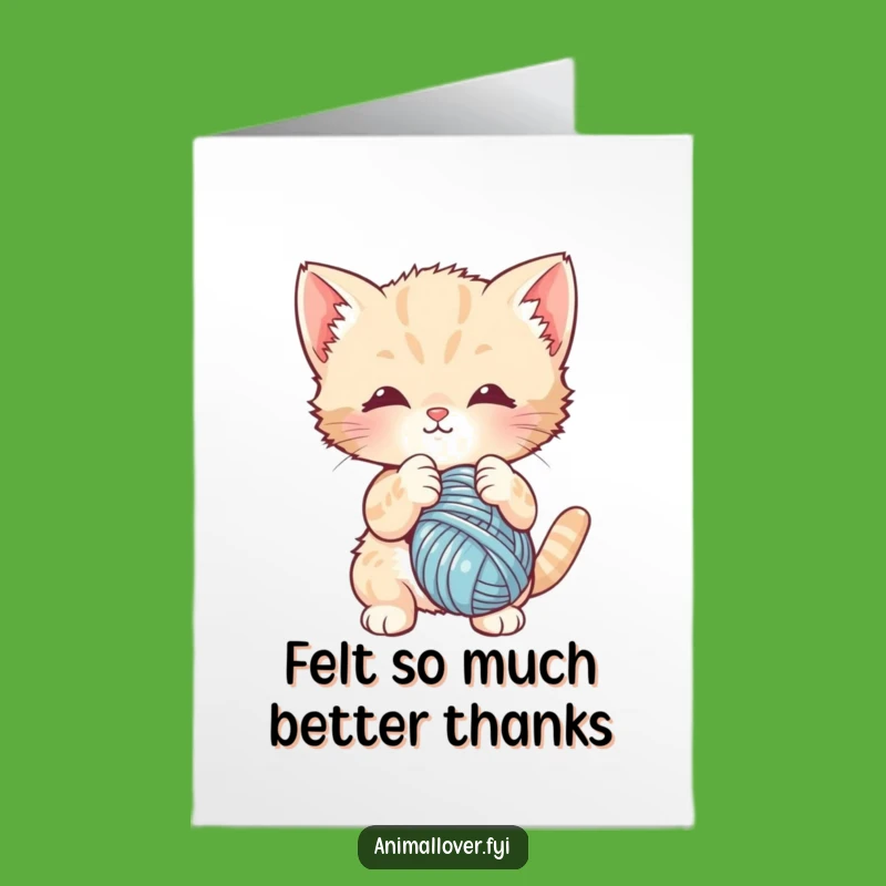 Free Printable Thank You Card: Kitten Yarn Fun, Funny Downloadable Gift