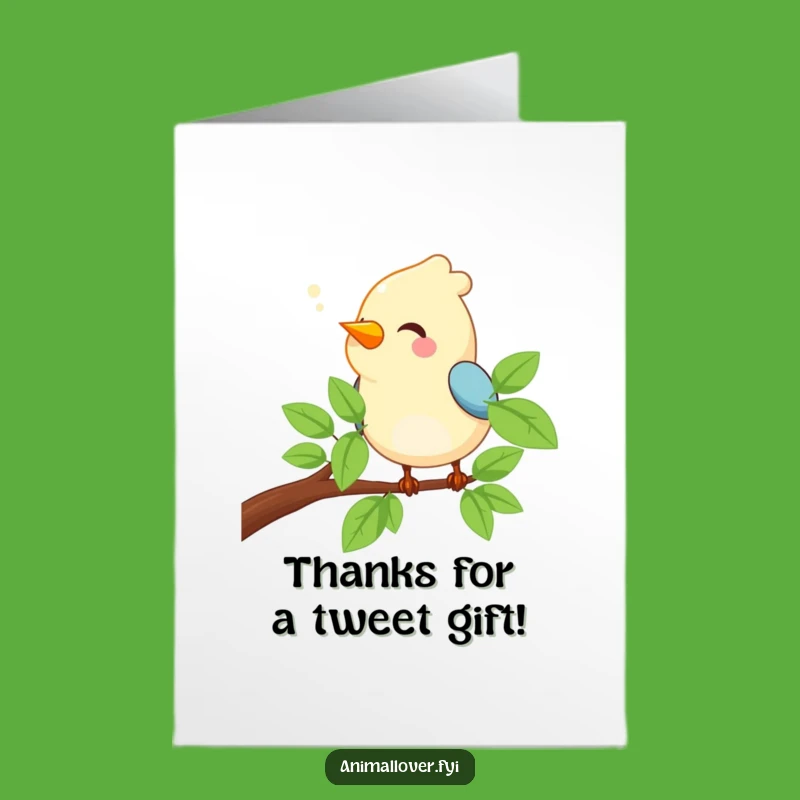Melodious Free Printable Thank You Card: Bird Serenade, Downloadable Gift