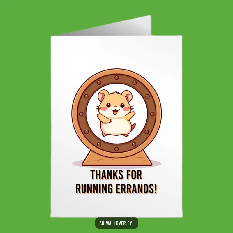 Funny Free Printable Thank You Card: Hamster Wheel Gratitude, Downloadable Gift