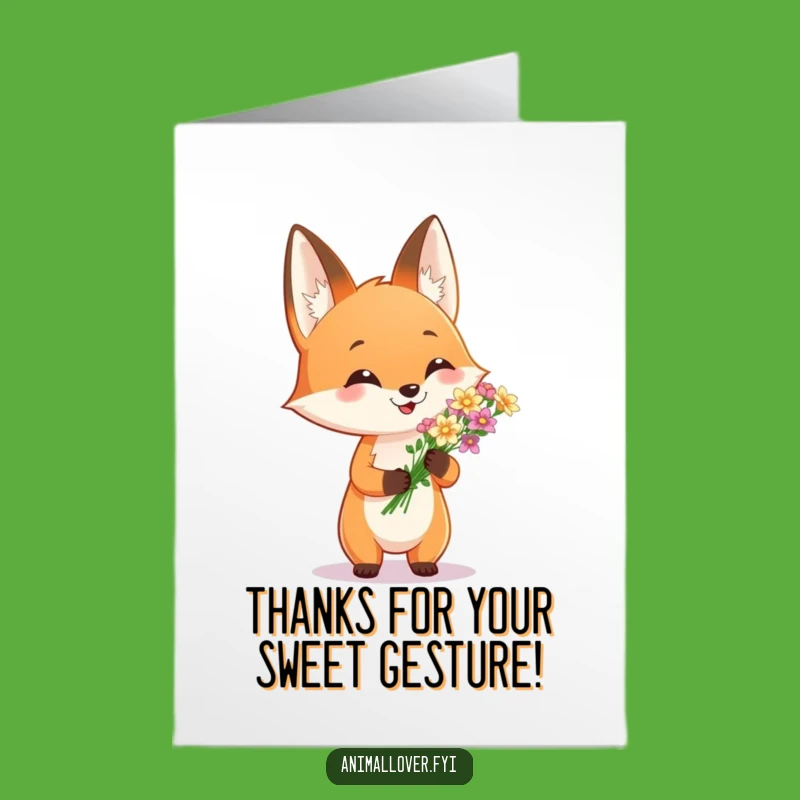 Free Printable Thank You Card: Fox's Floral Thanks, DIY Gift