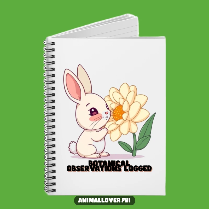 Funny Curious Rabbit Flower Notebook: Capture Your Thoughts with Nature's Whimsy