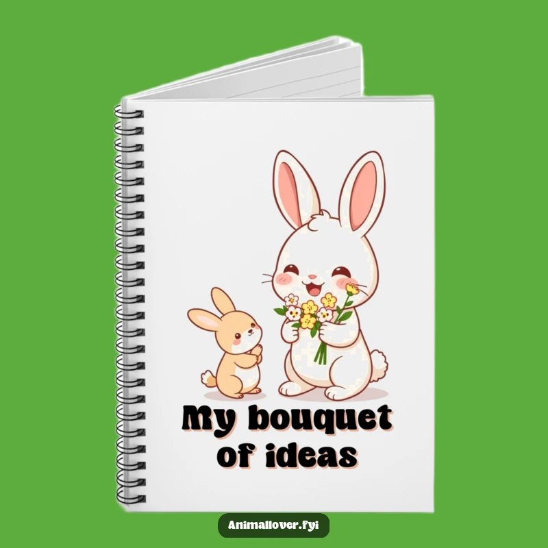 Funny Rabbit Flower Offering Notebook: Jot Down Kind Thoughts - Perfect Gift