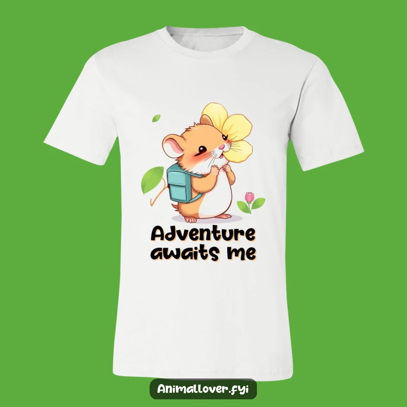 Funny Hamster Backpack T-Shirt: Curious Flower Sniffer - Comical Pet Gift
