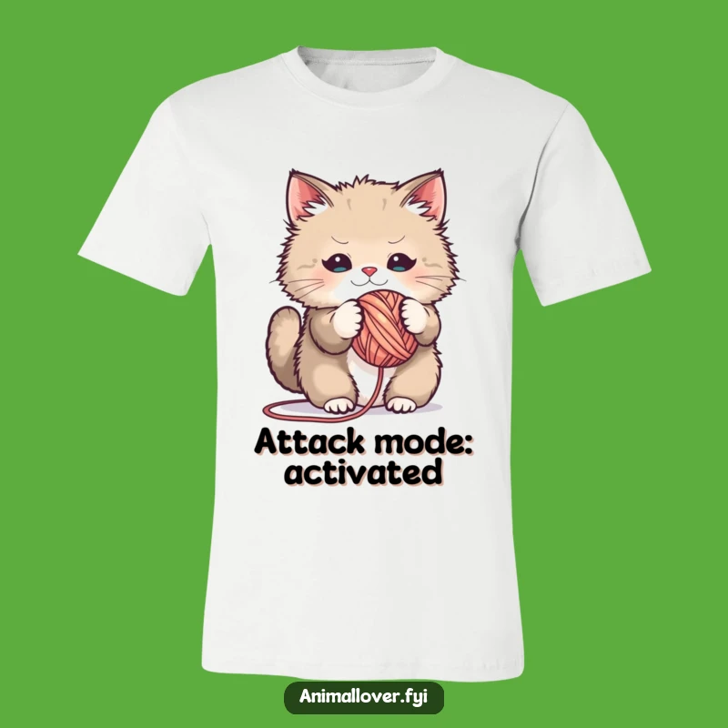 Funny Fluffy Cat Yarn T-Shirt: Hilarious Playtime Tee for Ultimate Comfort and Laughs
