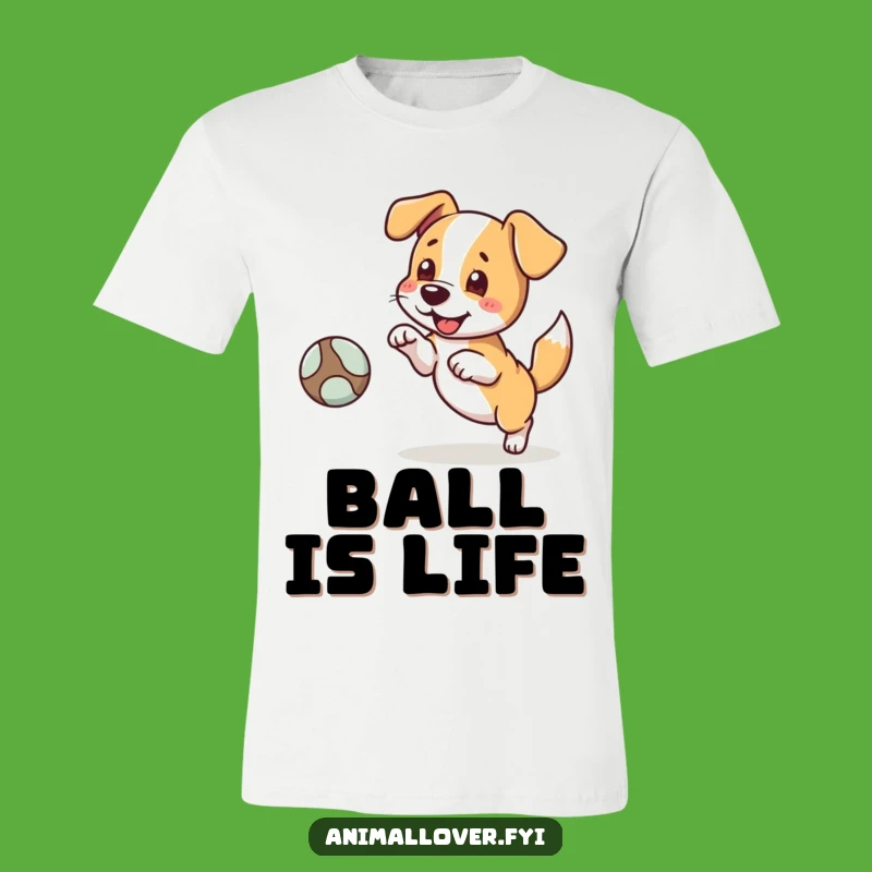Funny Fetching Dog T-Shirt: Energetic Ball Chase Tee for Gift