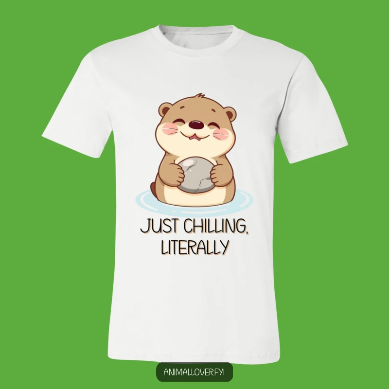 Funny Otter Stone T-Shirt: Relaxed River Dweller Tee for Otter Lovers Gift