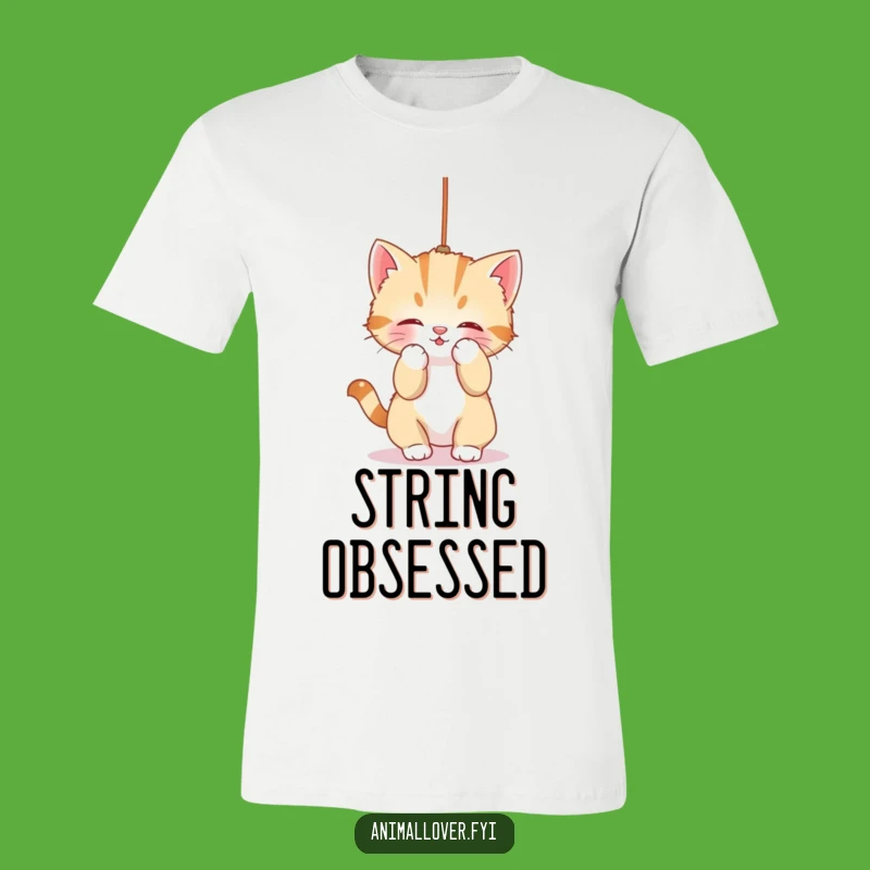 Funny Kitten String T-Shirt: Wear Cute Cat Playfulness, Ideal Funny Gift