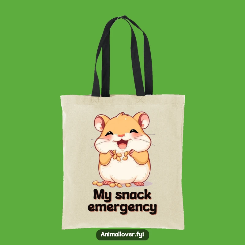 Funny Joyful Hamster Tote Bag, Carry Your Snacks with Cheeky Charm
